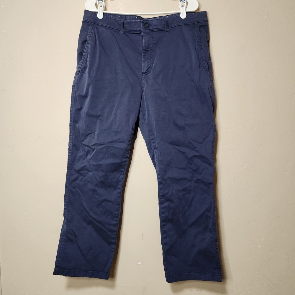 Rowm Pants Mens Size 38 Blue Chino‎ Pockets Cotton Stretch 38x30